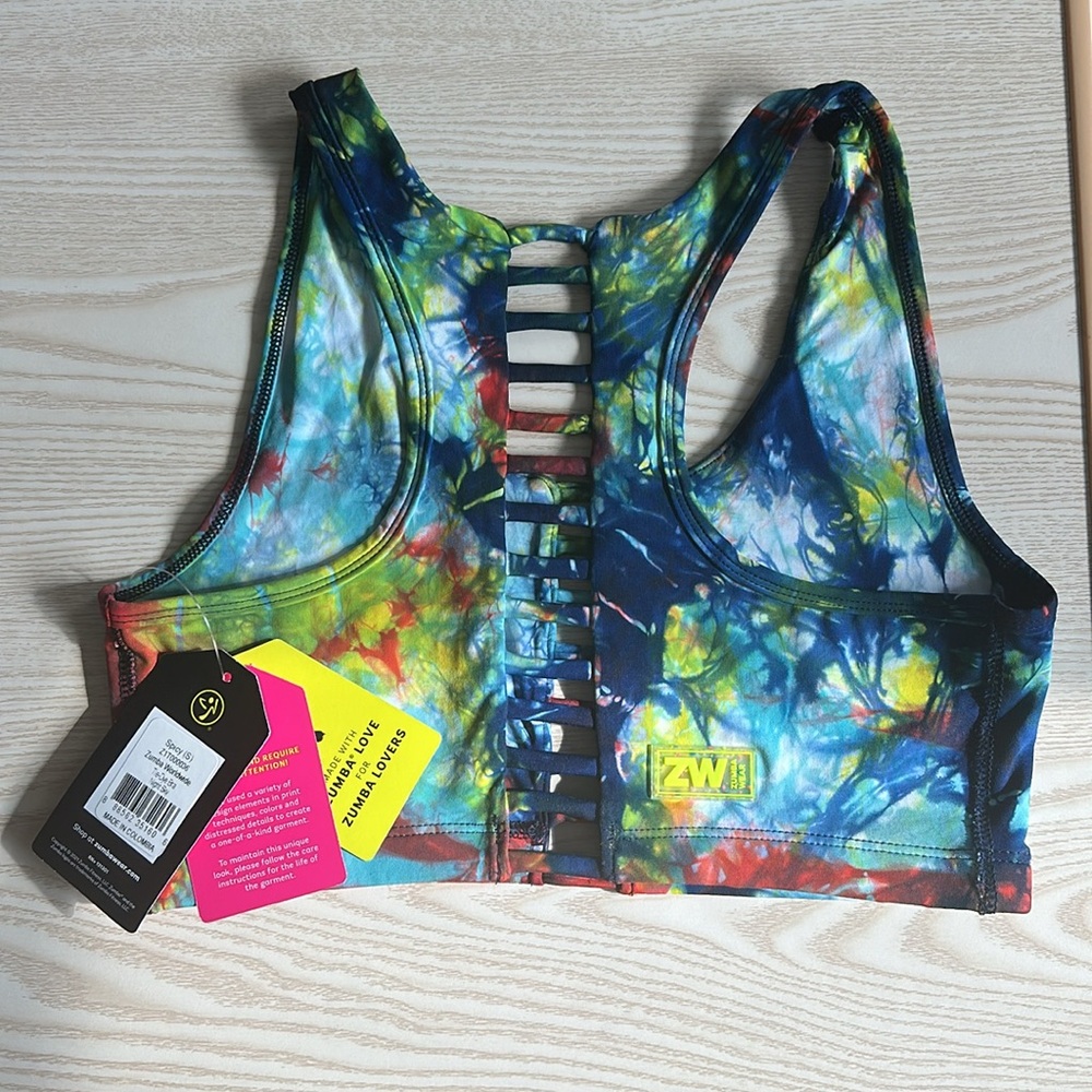 Zumba Worldwide Tie Dye Bra Sports Bra Zumba Wear Size S - Picture 3 of 8